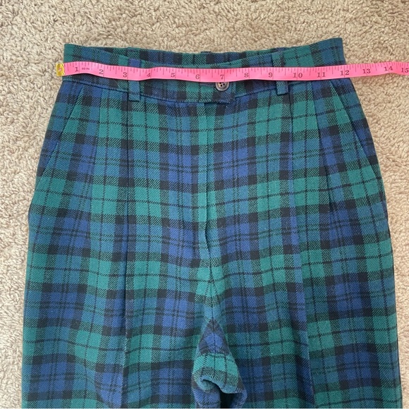 Pendleton Vintage 1980’s Black Watch Tartan Plaid Pleated Trouser Pants Size 4 - Picture 11 of 16